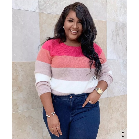 NWT LOFT Petite Striped Sweater - Picture 1 of 4